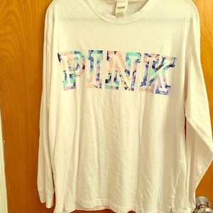 Victoria Secret Pink Long Sleeve Campus Tee